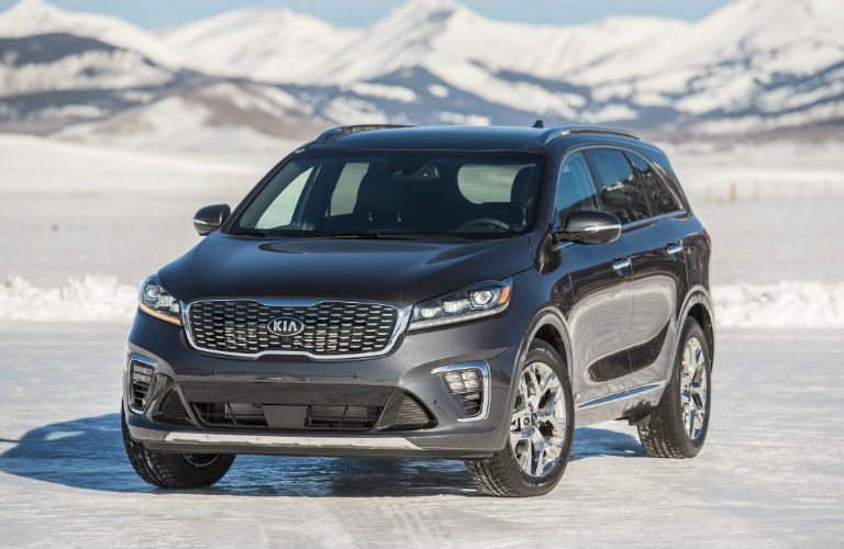 2019 Kia Sorento front in gray