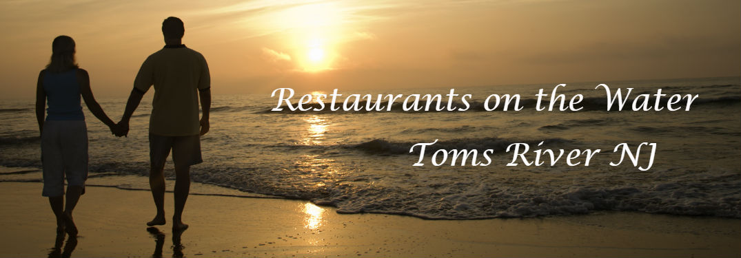 Couple on the beach with "Restaurants on the Water Toms River NJ" on it