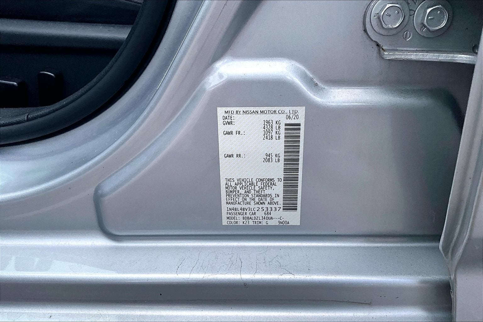 2020 Nissan Altima 2.5 S