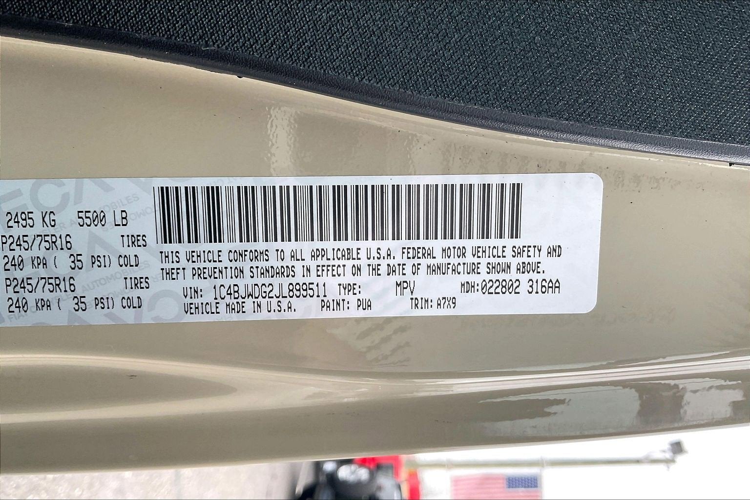 2018 Jeep Wrangler JK Unlimited Sport